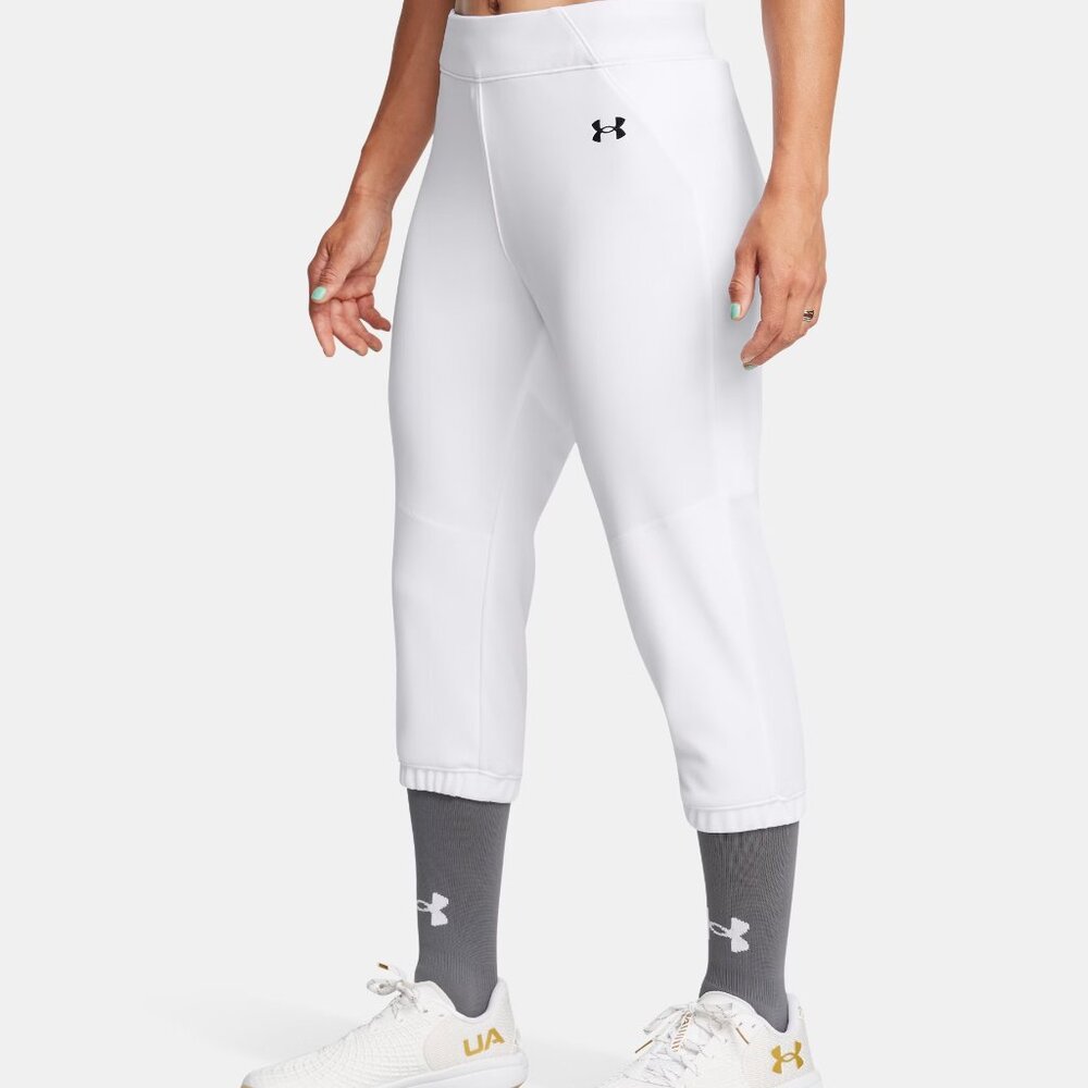 Under Armour Baseball Pants Softball M Women's White Moisture Wicking No Belt